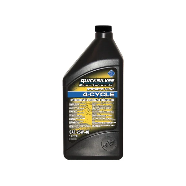 Масло Quicksilver Sterndrive & Inboard 4-stroke 25W-40 synthetic blend 1л 92-8M0086226 в Туле