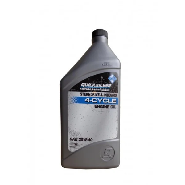 Масло Quicksilver Sterndrive & Inboard 4-stroke 25W-40 synthetic blend 1л 92-8M0086226 в Туле
